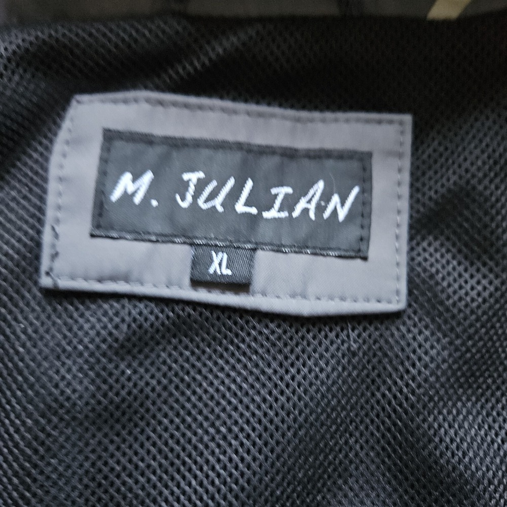 M. Julian Polyester Switch Bomber Jacket Mens XL Gray Lined Multiple Pockets - Picture 3 of 13